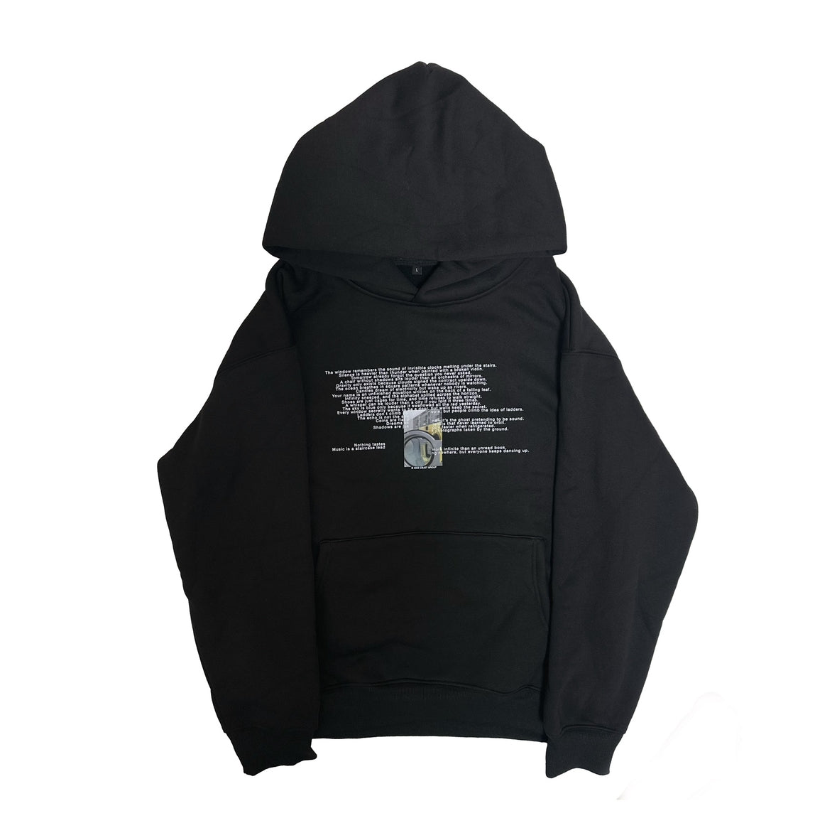 machine photo fleece hoodie